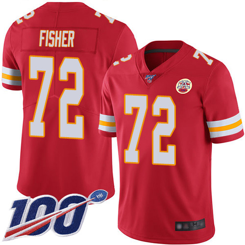 Youth Kansas City Chiefs #72 Fisher Eric Red Team Color Vapor Untouchable Limited Player 100th Season Football Nike NFL Jersey->kansas city chiefs->NFL Jersey
